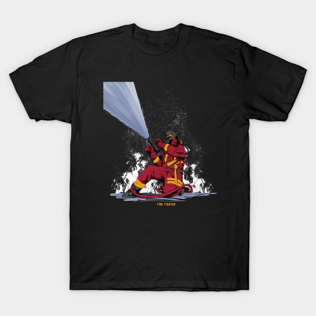 Fire Fighter T-Shirt by damnoverload